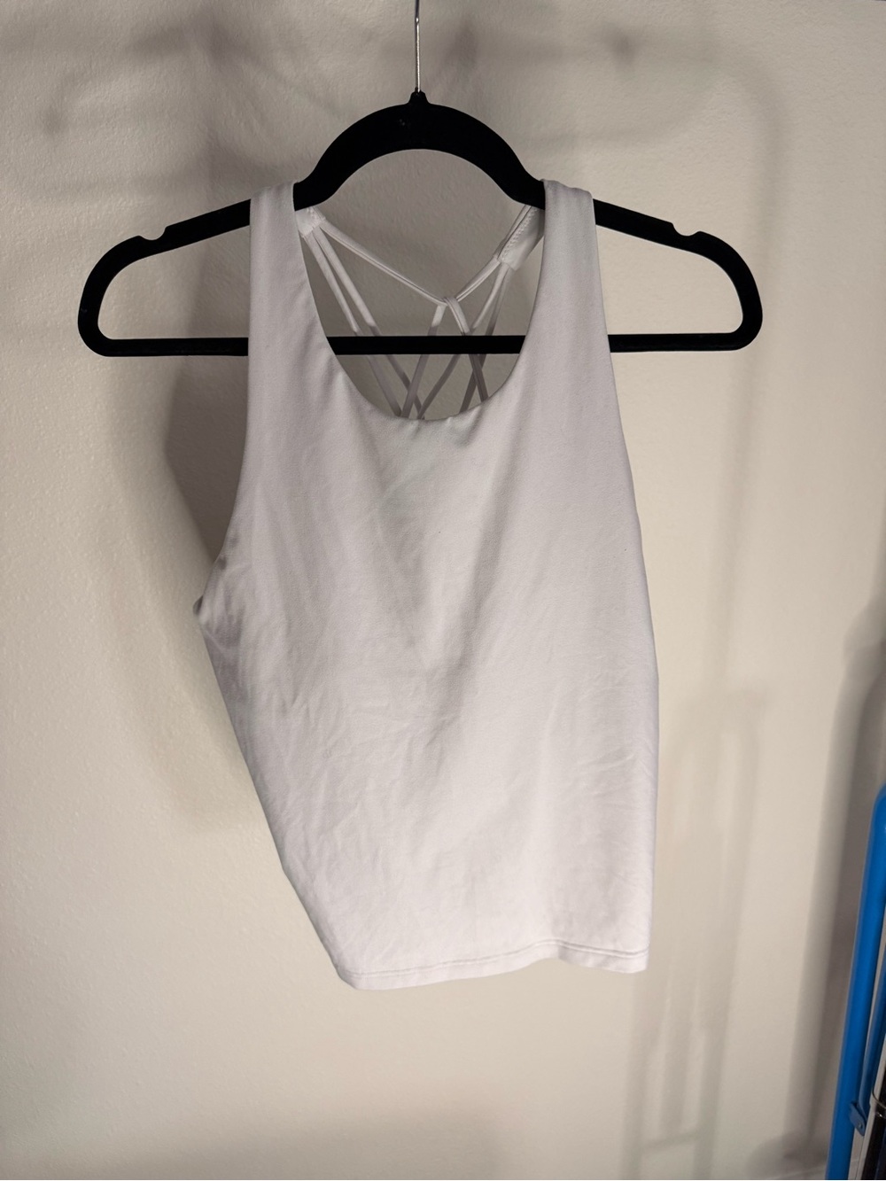 Fabletics White Strappy-Back Tank Top